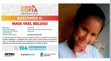 Buscan a Maia, una niña de siete años desparecida en Villa Lugano