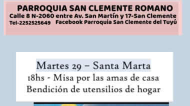 San Clemente celebra a Santa Marta con misa especial para amas de casa