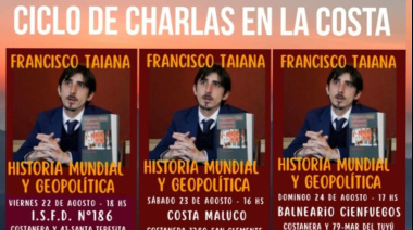 Charlas de Historia y Geopolítica en La Costa: Francisco Taiana invita a pensar el mundo de hoy