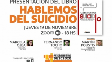 Hoy se presentará el libro ‘Hablemos del Suicidio’