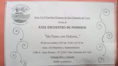 XXIX Encuentro de Familias Pioneras: "Un Paseo con Historia" en San Clemente del Tuyú