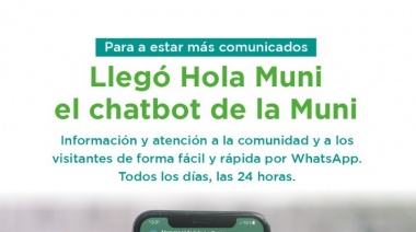 “Hola Muni”, otra herramienta para realizar consultas y trámites a distancia, en este caso, desde WhatsApp