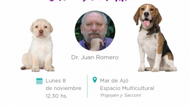 El reconocido veterinario Juan Romero brindará una charla sobre tenencia responsable de mascotas