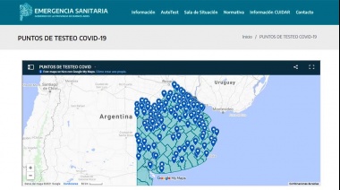 Crearon un mapa online para ubicar más de 350 puntos fijos de testeo en Provincia