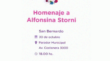 El domingo se realizará un homenaje a Alfonsina Storni en el parador municipal de San Bernardo
