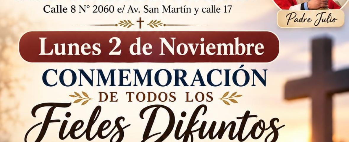 San Clemente: la parroquia San Clemente Romano realizará misas y un rosario por los fieles difuntos
