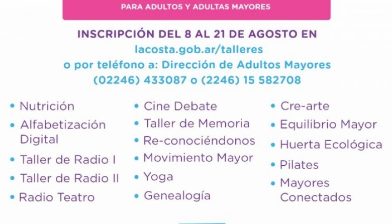 Abrió la inscripción a un nuevo ciclo de los talleres gratuitos para ...