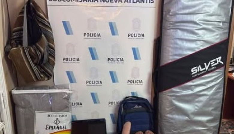 Detuvieron a un hombre por dos robos en Nueva Atlantis y recuperaron objetos sustraídos