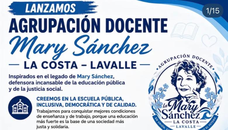 Nace la Agrupación Docente Mary Sánchez en La Costa y Lavalle