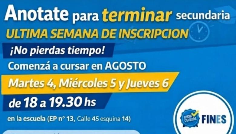 Última semana para inscribirse al programa FINES y terminar la secundaria