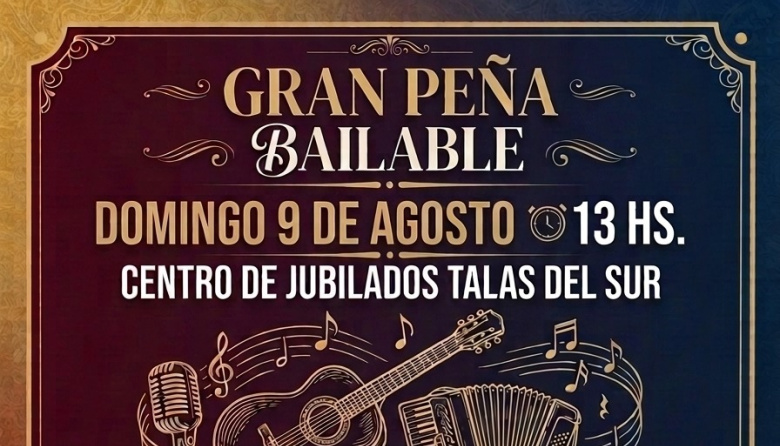 Gran Peña Bailable en el Centro de Jubilados Talas del Sur