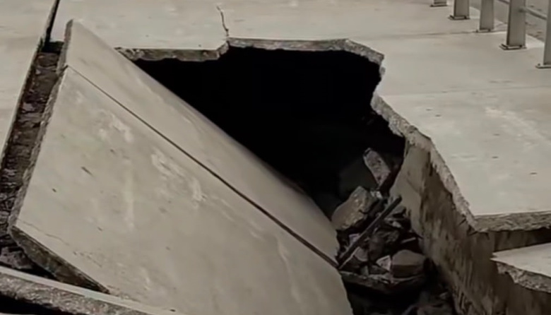 Colapsó parte del histórico mirador de Avenida 58 en Mar del Tuyú