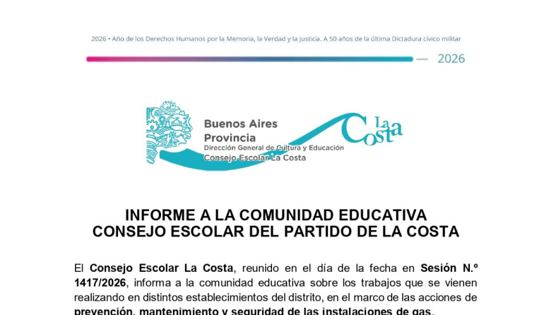 El Consejo Escolar informó sobre las tareas de revisión y mantenimiento de las instalaciones de gas