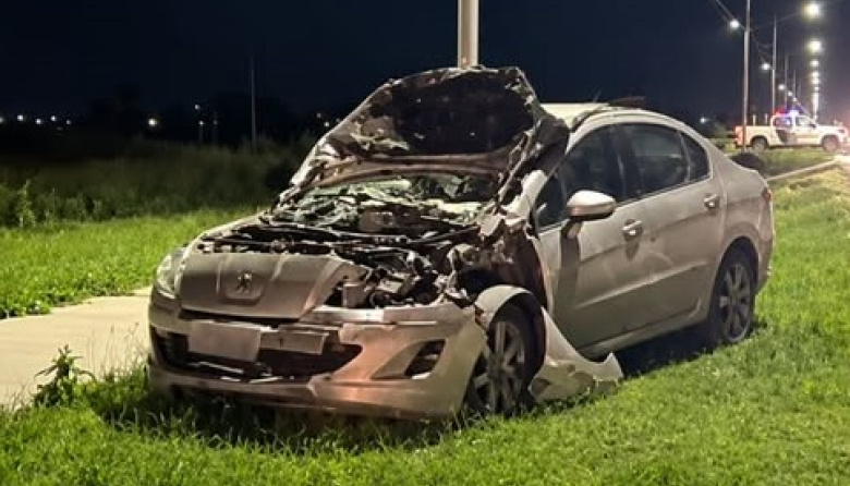 Un auto chocó contra dos caballos sueltos en Paraje Pavón: hubo dos heridos