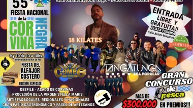 Comenzó la Fiesta Nacional de la Corvina Negra en San Clemente del Tuyú