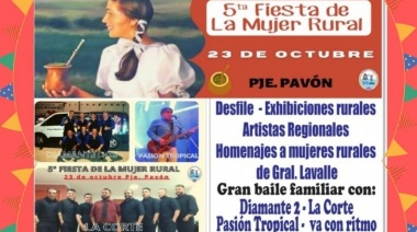 Este sábado es la 5° edición de la Fiesta de la Mujer Rural en paraje Pavón: los detalles