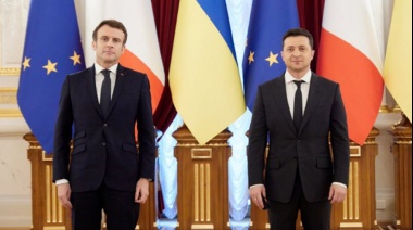 Macron llegó a Ucrania para bajar la tensión del conflicto Rusia - EE.UU.