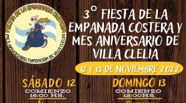 Se viene la 3ª Fiesta de la Empanada Costera y Mes Aniversario de Villa Clelia