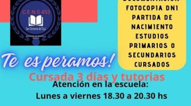 Oportunidad de finalizar estudios secundarios:  Abierta la Inscripción en el Centro Educativo N° 453 de San Clemente del Tuyú