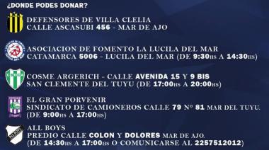 Clubes del Partido de La Costa: unidos y solidarios por Bahía Blanca