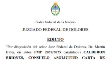 Edicto - FMP 11715/23 - Mamani Juchani Oliver Ronny S/ Solicitud de Ciudadanía