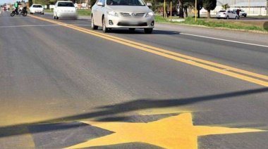 Instalan una estrella amarilla en Ruta 11 en memoria de Natalia Cabrera