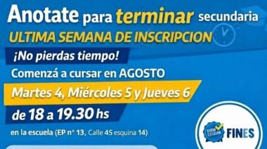 Última semana para inscribirse al programa FINES y terminar la secundaria