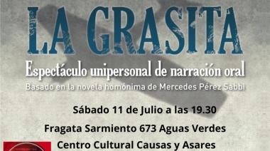 "La Grasita" llega a Aguas Verdes con una emotiva propuesta de narración oral basada en la novela de Mercedes Pérez Sabbi
