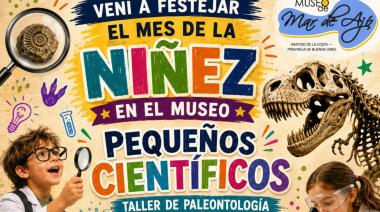 “Pequeños Científicos”: el Museo de Mar de Ajó celebrará el Mes de la Niñez con una tarde de ciencia y dinosaurios