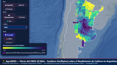 Una herramienta del CONICET y el INTA permite conocer cómo impacta El Niño en los cultivos de cada región