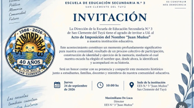 La Escuela Secundaria N.º 3 de San Clemente ya tiene nombre: “Juan Muñoz”