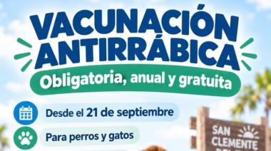 San Clemente del Tuyú inicia una campaña gratuita de vacunación antirrábica para perros y gatos