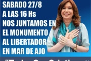 De norte a sur, en el Partido de La Costa se movilizan en apoyo a Cristina Kirchner