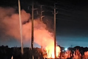 Un incendio de pastizales provocó un corte de luz en San Bernardo