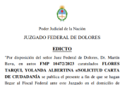 Edicto - FMP 11715/23 - Flores Tarqui Yolanda Albertina S/ Solicitud de Ciudadanía