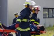 Costa del Este: simulacro vial con 18 víctimas marcó el cierre de un curso provincial de bomberos