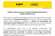 El PRO exige renovar la conducción del HCD y reclama el fin de la parálisis institucional