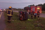 Volcó un auto en la Ruta 11 entre San Bernardo y Mar de Ajó