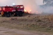 Bomberos controlaron un incendio de pastizales junto a la central eléctrica