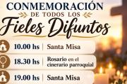 San Clemente: la parroquia San Clemente Romano realizará misas y un rosario por los fieles difuntos