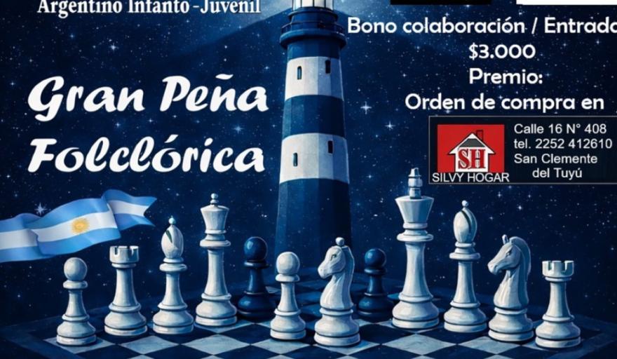 Gran peña folclórica para apoyar a ajedrecistas sanclementinos